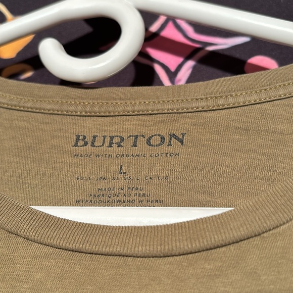 Burton Men’s Olive Big Logo t shirt Size Large - Picture 2 of 6